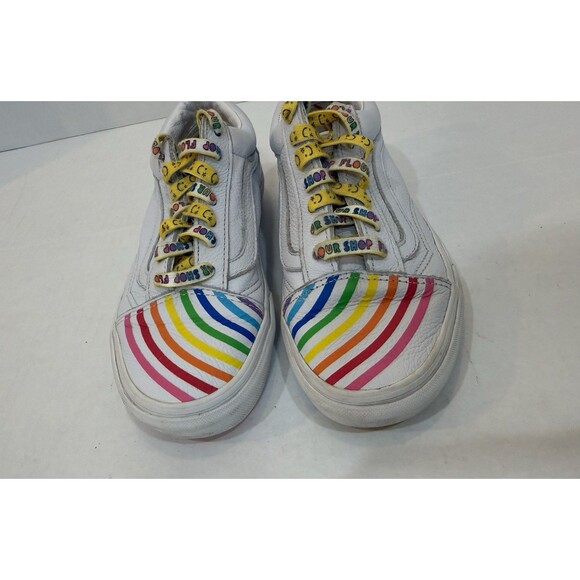 Vans X Flour Shop Old Skool Leather Rainbow Sneakers Shoes Mens 5.0 Womens 6.5 - Picture 3 of 16